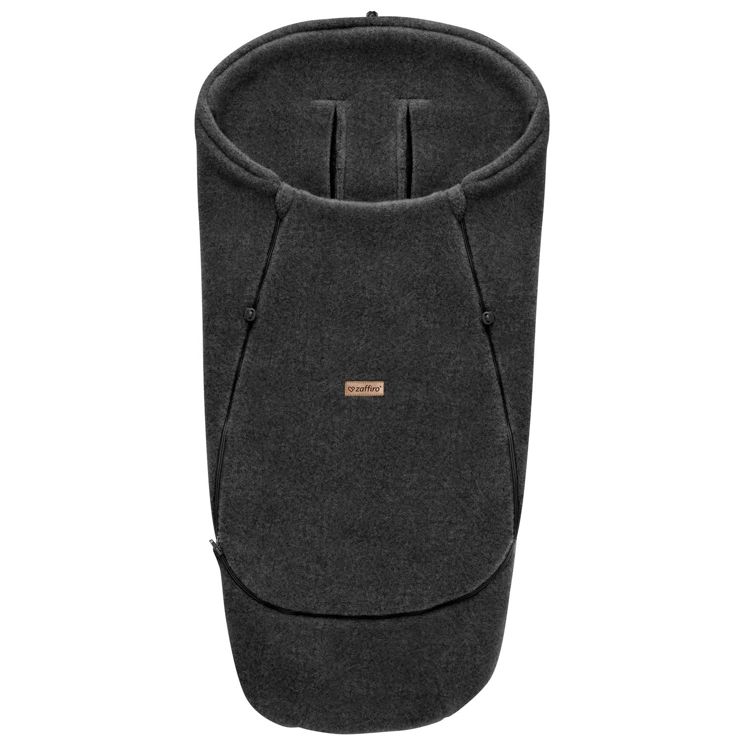Wollfußsack Maxi Sierra, Anthracite – großer Woll-Fußsack für Kinderwagen
