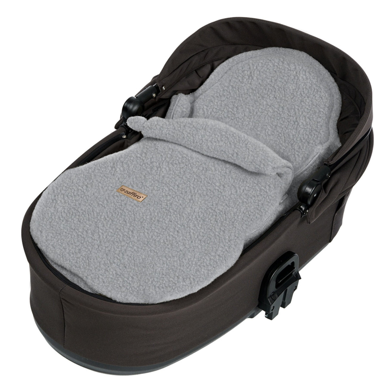 Wollfußsack Mini Nevada, Grey – Detailansicht Wolle